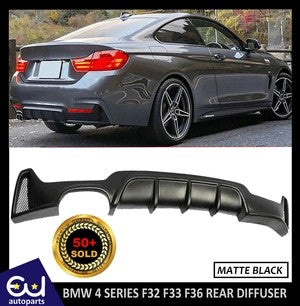 R4SERIESBMWF32F33F36MSPORTREARDIFFUSERSPLITTERVALANCEMATTEBLACK