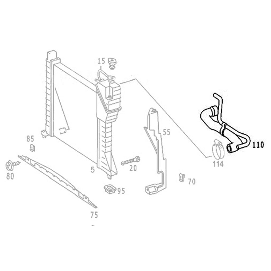 RadiatorUpperHoseFitsMercedesBenzSprinter2000To20069015012782