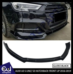 RAUDIA38VSLINE/S3HATCHBACKFRONTBUMPERSPLITTERLIPGLOSSBLACK17-20