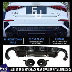 RAUDIA3S38YS-LINEHATCHBACKRS3LOOKREARBUMPERDIFFUSERW/PIPES2020+