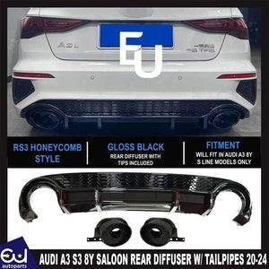 RAUDIA3S38YS-LINESEDANSALOONRS3LOOKREARBUMPERDIFFUSERPIPES2020+