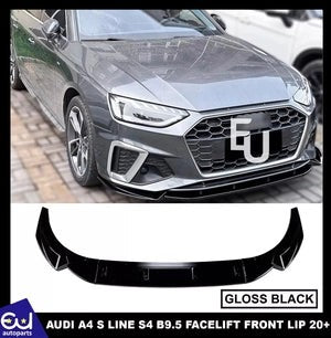 RAUDIA4S4B9.5SLINEFRONTBUMPERLIPSPLITTERSPOILERGLOSSBLACK2020+