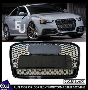RAUDIA5S512-2016RS5LOOKFRONTMAINRADIATORGRILLEGLOSSBLACKHONEYCOMB