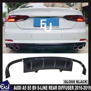 RAUDIA5S5B9S-LINEREARBUMPERDIFFUSERSPLITTERGLOSSBLACK2016-2019