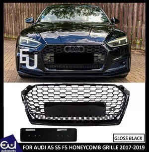 RAUDIA5S5F5RS5STYLEBLACKHONEYCOMBRADIATORBUMPERGRILLEGRILL2016-20