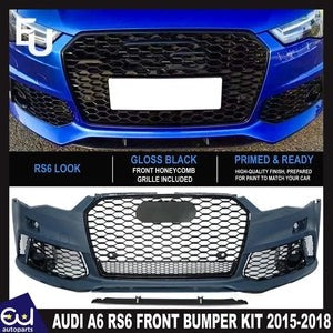 RAUDIA6RS6STYLEFRONTBUMPERBODYKITCONVERSIONPRIMEDC7FACELIFT15-18