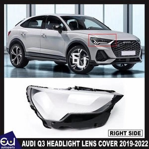 RAUDIQ3FRONTRIGHTDRIVERCLEARCARHEADLIGHTCOVERLENSSHELLLAMPSHADE