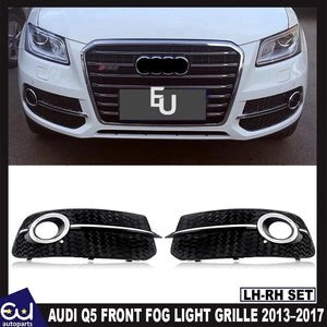 RAUDIQ52013–2017GLOSSBLACKFRONTBUMPERFOGLIGHTGRILLECOVERSQ5STYLE