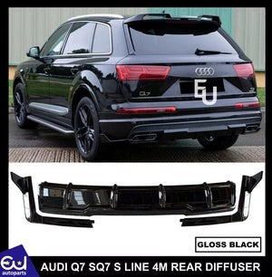 RAUDIQ7SQ7SLINE4MREARDIFFUSERBUMPERLIPSPLITTERSPOILERGLOSSBLACK