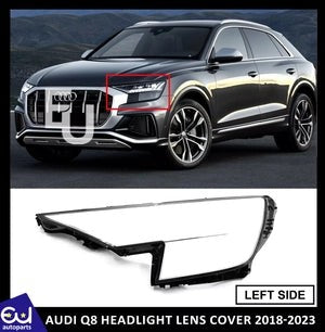 RAUDIQ8LEFTPASSENGERSIDEFRONTHEADLIGHTHEADLAMPLENSCOVER2018-2023