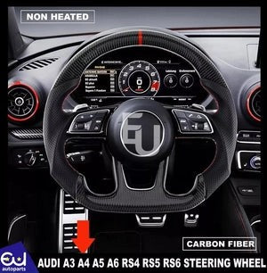 RAUDIS3S4S5S6RS4RS5RS6A3A4A5A6CARBONFIBERLEATHERSTEERINGWHEEL