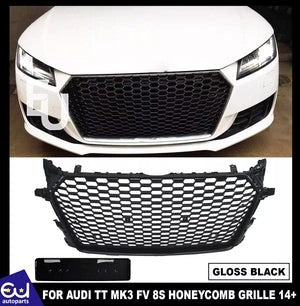 RAUDITTMK3FV8S2014+FRONTGRILLERSHONEYCOMBMESHSTYLEGLOSSBLACK