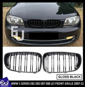 RBMW1SERIESE81E82E87GLOSSBLACKKIDNEYGRILLGRILLEDUALSLAT07-13LCI