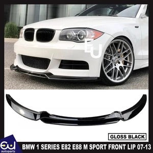 RBMW1SERIESE82E88GLOSSBLACKFRONTBUMPERSPLITTERLIPMSPORT2007-2013