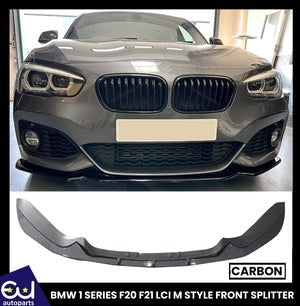 RBMW1SERIESF20F21FRONTSPLITTERLIPLCIMSPORTBUMPER15-19CARBONLOOK