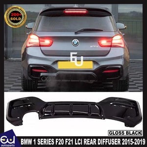 RBMW1SERIESF20F21LCIGLOSSBLACKREARDIFFUSERLIPVALANCEBUMPER15-19