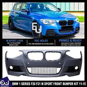 RBMW1SERIESF20F21MSPORTFRONTBUMPERKITW/PDC&WASHERHOLE2011-2015