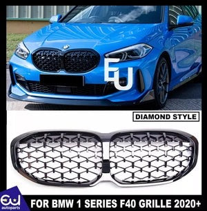 RBMW1SERIESF40DIAMONDSTYLEGRILLEFRONTKIDNEYGRILLGLOSSBLACK2020+