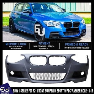 RBMW1SERIESFRONTBUMPERF20F2111-15MSPORTW/PDCWASHERHOLEMSPORT