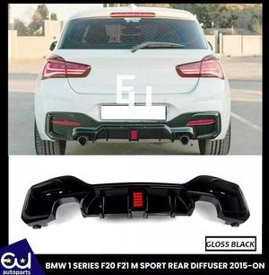 RBMW1SERIESMSPORTF20F21M135IM140IGLOSSBLKREARBUMPERLEDDIFFUSER
