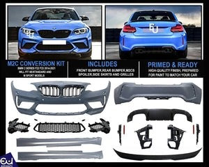RBMW2SERIESF22F23M2CSTYLEBUMPERCOMPLETEBODYKITW/SPOILER14–21