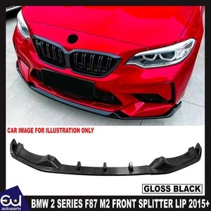 RBMW2SERIESF87M2FRONTBUMPERSPLITTERLIPGLOSSBLACK3PCS2015+