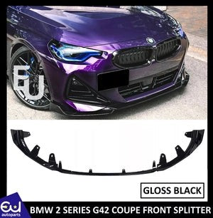 RBMW2SERIESG42G43MSPORTFRONTBUMPERSPLITTERLIPSPOILERGLOSSBLK21+