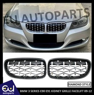 RBMW3-SERIESE90E91SEDANDIAMONDFRONTKIDNEYGRILLGRILLEFACELIFT09-12