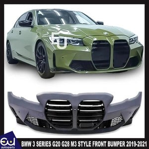 RBMW3SERIES2019-2021G20G28UPGRADETOM3STYLEFRONTBUMPERKITGRILLE