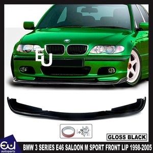 RBMW3SERIESE46SALOONMSPORTFRONTSPLITTERSPOILERLIPGLOSSBLK1998-05