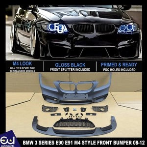 RBMW3SERIESE90E91SALOONTOURINGM4STYLEFRONTBUMPERLCIFACELIFT08-11
