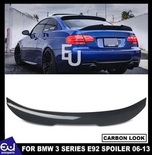 RBMW3SERIESE92COUPE2DRPSMSTYLEREARBOOTTRUNKLIPSPOILERCARBONLOOK