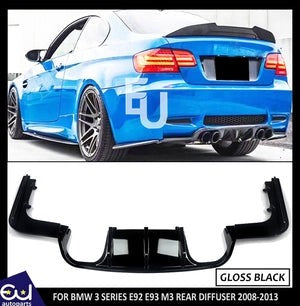 RBMW3SERIESE92E93M3VSTYLEREARBUMPERDIFFUSERLIPGLOSSBLACK8-13