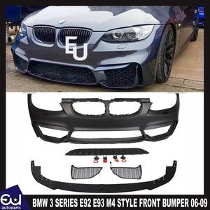 RBMW3SERIESE92E93M4STYLEFRONTBUMPERKITWITHPDCHOLESPLITTER06-09