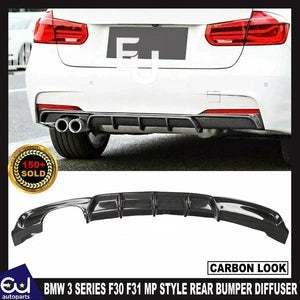 RBMW3SERIESF30F31MPSTYLECARBONLOOKREARBUMPERDIFFUSERLIP11-19