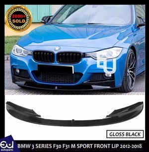RBMW3SERIESF30F31MSPORTFRONTBUMPERSPLITTERLIPGLOSSBLACK2012-2018