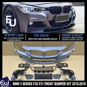 RBMW3SERIESF30F31MSPORTLOOKFRONTBUMPERGRILLW/PDCWASHERHOLE15-19