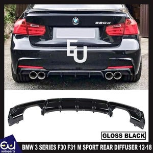 RBMW3SERIESF30F31MSPORTREARBUMPERDIFFUSERVALANCEGLOSSBLACK11-19
