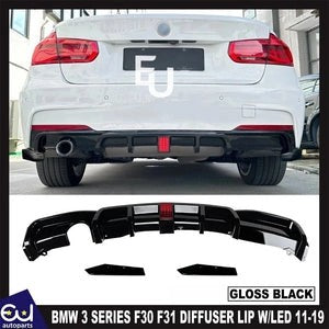 RBMW3SERIESF30F31REARVALANCEDIFFUSERLIPW/LEDGLOSSBLACK11-19