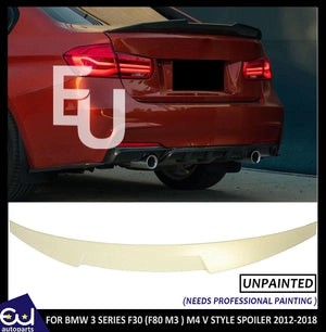 RBMW3SERIESF30F80M3M4VSTYLEREARBOOTSPOILERLIPLIDSPOILERPRIMED