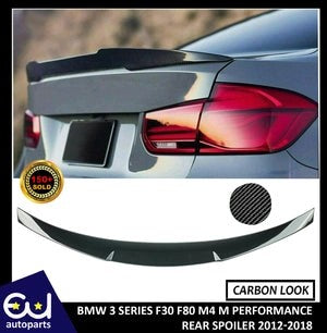 RBMW3SERIESF30F80M4VSTYLEREARBOOTSPOILERCARBONLOOK