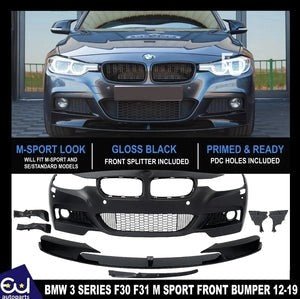 RBMW3SERIESFRONTBUMPER+GRILLESF30F3112-19MSPORTW/PDCWASHERHOLE