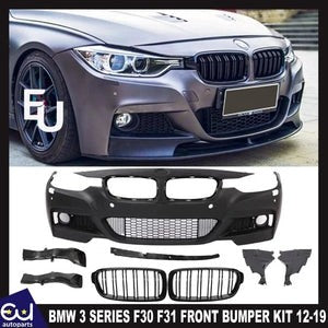 RBMW3SERIESFRONTBUMPERGRILLKITF30F3112-19MSPORTW/PDCWASHERHOLE