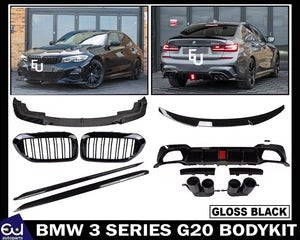 RBMW3SERIESG20BODYKITBODYKITFRONTSPLITTERLIPREARLEDDIFFUSERSKIRT