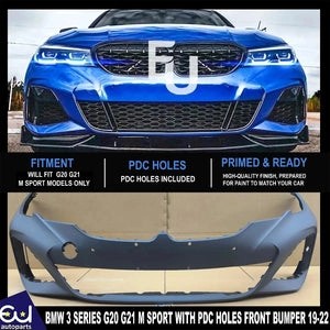 RBMW3SERIESG20G21MSPORTFRONTBUMPERWITHPDCSENSORSHOLES2019-22
