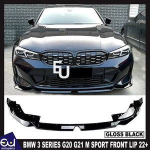 RBMW3SERIESG20G21MSPORTFRONTSPLITTERSPOILERLIPGLOSSBLACKKIT22+