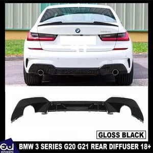 RBMW3SERIESG20G21MSPORTGLOSSBLACKREARDIFFUSERTWINEXHAUST18+