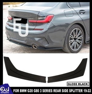 RBMW3SERIESG20G80REARCORNERCANARDBUMPERDIFFUSERSPLITTERGLOSSBLACK