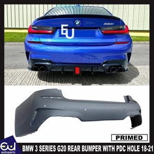 RBMW3SERIESG20MSPORTREARBUMPERCOMPLETEWITHPDCHOLE2018-2021