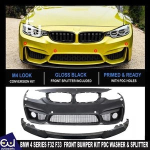 RBMW4SERIESF32F33F36M4CONVERSIONFRONTBUMPERKITPDCWASHERSSPLITTER